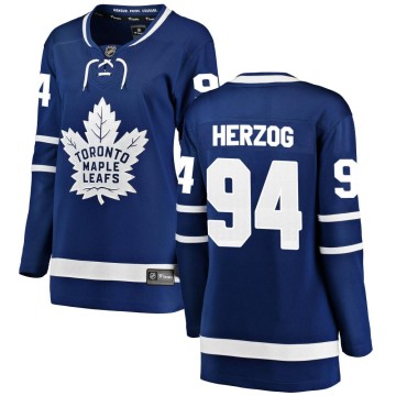 Breakaway Fanatics Branded Women's Fabrice Herzog Toronto Maple Leafs Home Jersey - Blue
