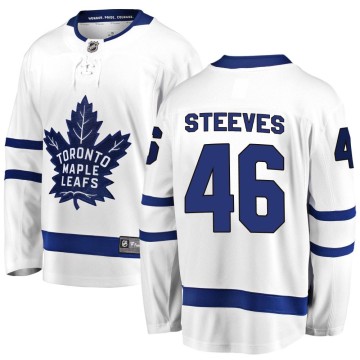 Breakaway Fanatics Branded Youth Alex Steeves Toronto Maple Leafs Away Jersey - White