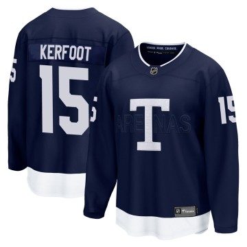 Breakaway Fanatics Branded Youth Alexander Kerfoot Toronto Maple Leafs 2022 Heritage Classic Jersey - Navy
