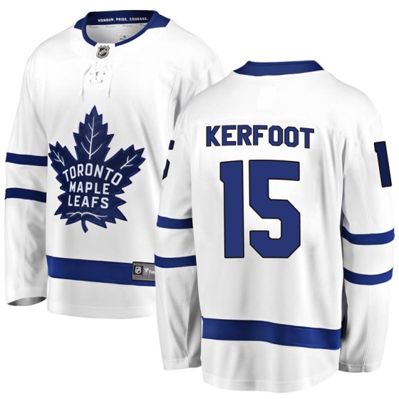 Breakaway Fanatics Branded Youth Alexander Kerfoot Toronto Maple Leafs Away Jersey - White