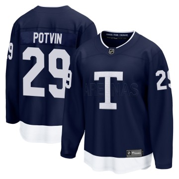 Breakaway Fanatics Branded Youth Felix Potvin Toronto Maple Leafs 2022 Heritage Classic Jersey - Navy