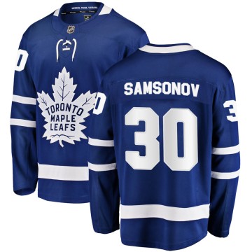 Breakaway Fanatics Branded Youth Ilya Samsonov Toronto Maple Leafs Home Jersey - Blue