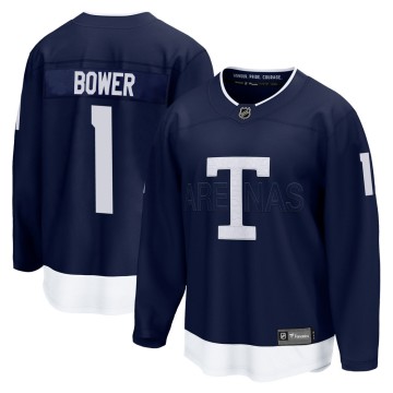 Breakaway Fanatics Branded Youth Johnny Bower Toronto Maple Leafs 2022 Heritage Classic Jersey - Navy