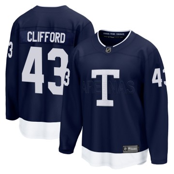Breakaway Fanatics Branded Youth Kyle Clifford Toronto Maple Leafs 2022 Heritage Classic Jersey - Navy