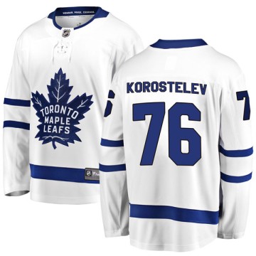 Breakaway Fanatics Branded Youth Nikita Korostelev Toronto Maple Leafs Away Jersey - White